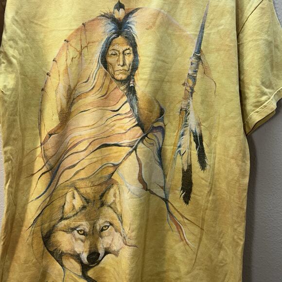 VTG 2000 The Mountain SZ M Native American Wolf T-Shirt Tie Dye Festival Y2K - Picture 2 of 5